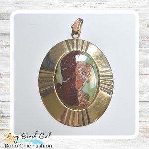 Vintage Hand Painted Porcelain Pendant